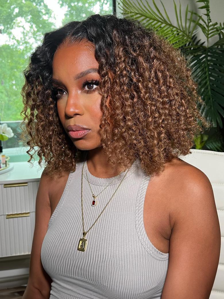 Beautyforever EasiContour V Part Wig Chestnut Brown Ombre Jerry Curly